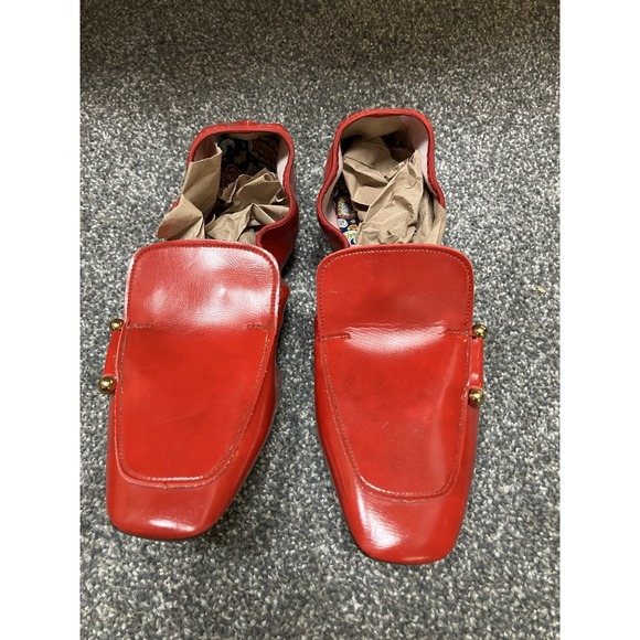 Vintage 60s Bertlyn New York Foldable Flats Medium 6 6.5 Red Patent Leather - Picture 1 of 4
